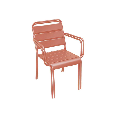 Ensembles canapés et fauteuils Lot de 2 fauteuils en métal empilables rose saumon l sweeek