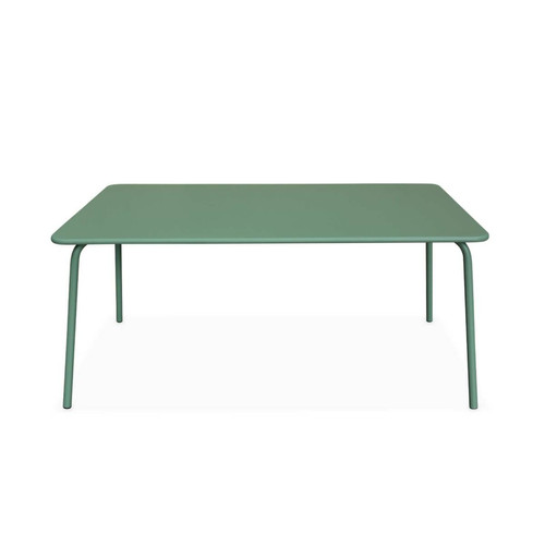 sweeek Table de jardin en métal 160x90cm vert jade l sweeek