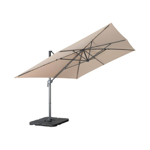 sweeek Parasol déporté rectangulaire 3x4m – Antibes – beige – parasol déporté, inclinable, rabattable et rotatif à 360° | sweeek