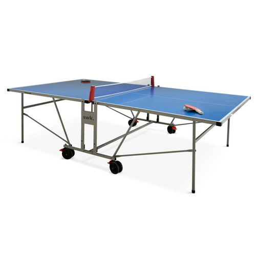 sweeek Table de ping pong OUTDOOR bleue, avec 4 raquettes et 6 balles, pour utilisation extérieure, sport tennis de table | sweeek