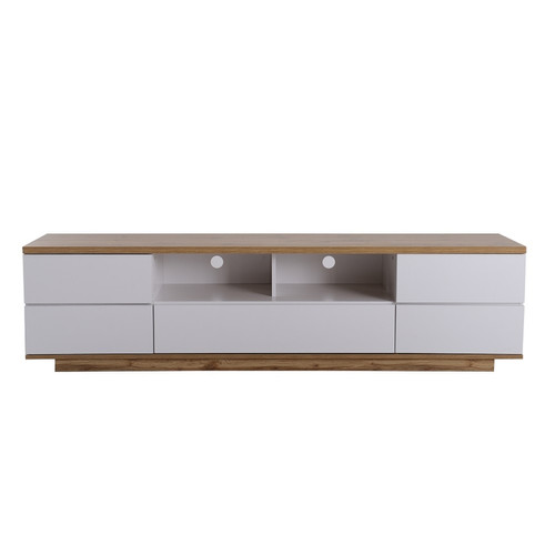 Sweiko - Meuble TV Armoire TV moderne avec veines de bois en bloc de couleur blanc 180 cm pour Salon Sweiko  - Armoire 180 cm largeur