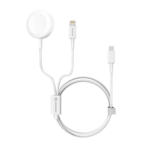 Swissten - Câble USB-C Apple Watch, iPhone et iPad Power Delivery Swissten 1.2m Blanc Swissten  - Câble Lightning