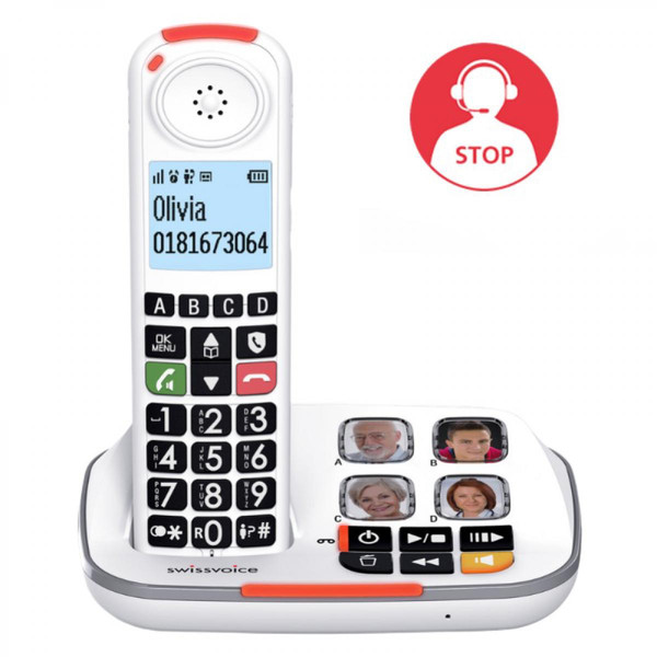 Téléphone fixe-répondeur Swissvoice Téléphone fixe senior avec répondeur Swissvoice Xtra 2355