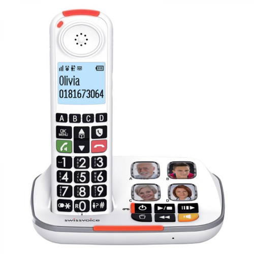 Téléphone fixe-répondeur Téléphone fixe senior avec répondeur Swissvoice Xtra 2355