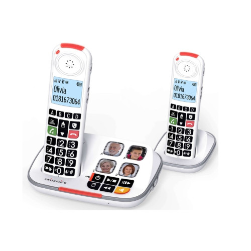 Swissvoice - Téléphone sans fil dect avec répondeur blanc - XTRA2355DUO - SWISSVOICE Swissvoice  - Téléphone fixe-répondeur