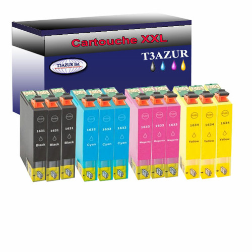 T3Azur - 12x Epson T16XL-Compatible T3Azur  - Cartouche, Toner et Papier