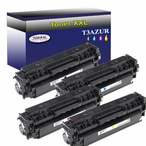 T3Azur - 4 Toners Lasers compatibles  pour imprimante HP Color LaserJet Pro M452nw - T3AZUR T3Azur  - Cartouche, Toner et Papier