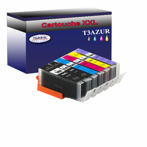 T3Azur - 6x Canon PGI580XL -Compatible T3Azur  - Cartouche, Toner et Papier