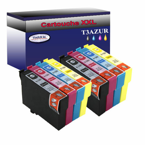 T3Azur - 8x Epson T128-Compatible T3Azur  - Cartouche, Toner et Papier