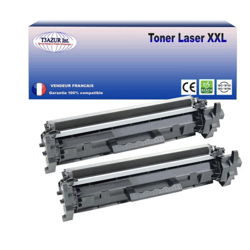 T3Azur - 2 Toners compatibles avec HP CF217A (17A) T3Azur  - Cartouche, Toner et Papier