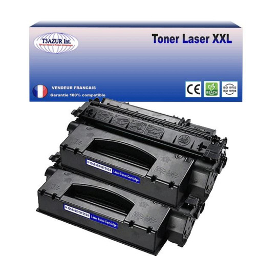 T3Azur - 2 Toners compatibles avec HP LaserJet 1320, 1320N, 1320TN, 3390, 3392 T3Azur  - Cartouche, Toner et Papier