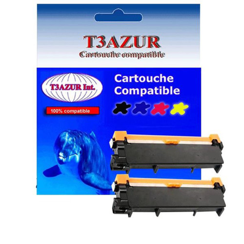 T3Azur - 2 Toners Laser compatibles pour Brother DCP L2500D, DCP L2520DW, TN2320 - 2 600 pages - T3AZUR T3Azur  - Accessoires et consommables