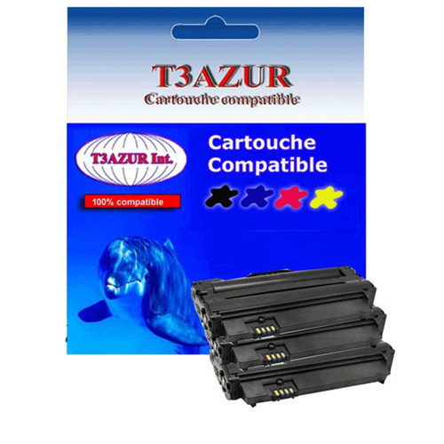 T3Azur - 3 Toners Laser compatibles pour Samsung ML1900, ML1910 (MLT-D1052L)  - 2 500 pages - T3AZUR T3Azur  - Cartouche, Toner et Papier