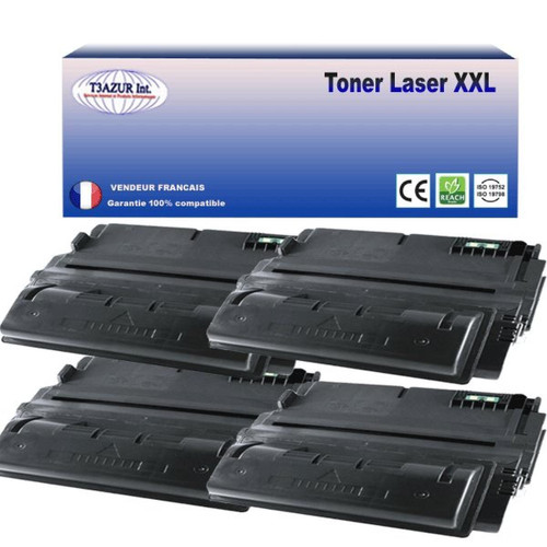 T3Azur - 4 Toners compatibles avec HP LaserJet 4300dtn, 4300, 4300tn T3Azur  - Cartouche, Toner et Papier