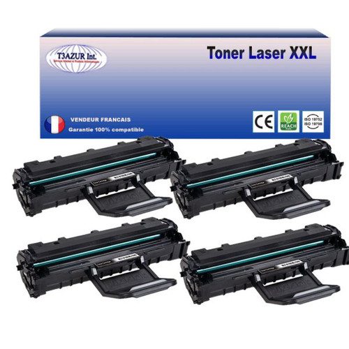 T3Azur - 4 Toners compatibles avec Samsung ML-1642K, ML-1645, ML-2240 (MLT-D1082S/SU781A)- 1 500 pages - Noir - T3AZUR T3Azur  - Cartouche, Toner et Papier