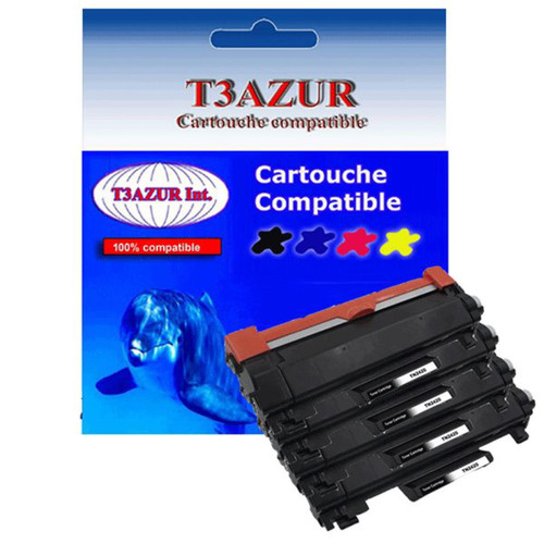 T3Azur - 4 Toners Laser compatibles pour Brother DCP L2530DW, DCP L2537DW, TN2420 - 3 000 pages - T3AZUR T3Azur  - Cartouche, Toner et Papier