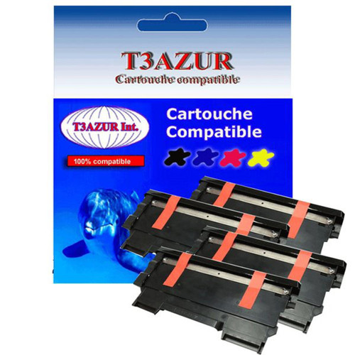T3Azur - 4 Toners Laser compatibles pour Brother DCP7055, DCP7055W, TN2220, TN2010 - 2600 pages - T3AZUR T3Azur  - Cartouche, Toner et Papier