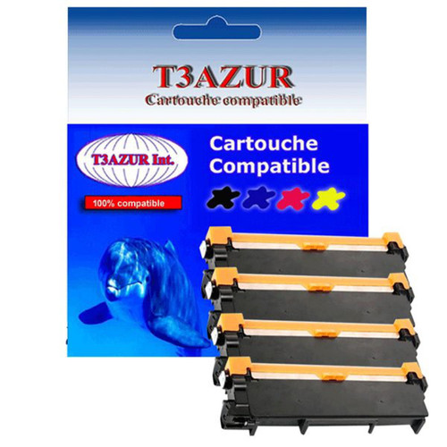 T3Azur - 4 Toners Laser compatibles pour Brother MFC L2720DW, MFC L2740DW, TN2320 - 2 600 pages - T3AZUR T3Azur  - Brother mfc l2740dw