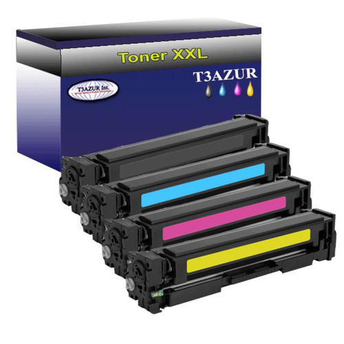 T3Azur - 4 Toners Lasers compatibles type T3AZUR pour HP CF400X CF401X CF402X CF403X 201X- T3AZUR T3Azur  - Cartouche, Toner et Papier