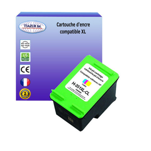 Cartouche d'encre T3Azur Cartouche compatible pour HP PhotoSmart D5363, D5368, 351XL - Couleur - 18ml