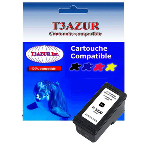 T3Azur - Cartouche compatible pour imprimante HP DeskJet 6623, 6628, 6800, 6830 (339) Noire   - T3AZUR T3Azur  - Cartouche, Toner et Papier