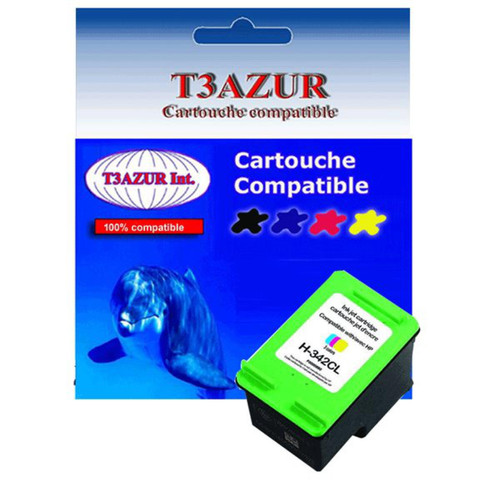 T3Azur - Cartouche compatible pour imprimante HP OfficeJet 6315, 6318 (342) Couleur 1  - T3AZUR T3Azur  - Cartouche, Toner et Papier