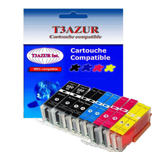 T3Azur - Lot de 10 Cartouches Compatibles pour Canon Pixma TS8300, TS8350  - T3AZUR T3Azur - Marchand T3azur