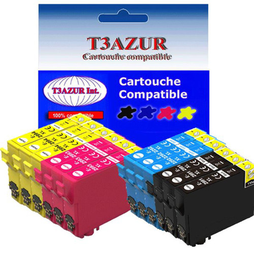 T3Azur - Lot de 12 cartouches d'encre compatibles Epson XP-235, XP-245, XP-247 - T3AZUR T3Azur  - Epson xp 235