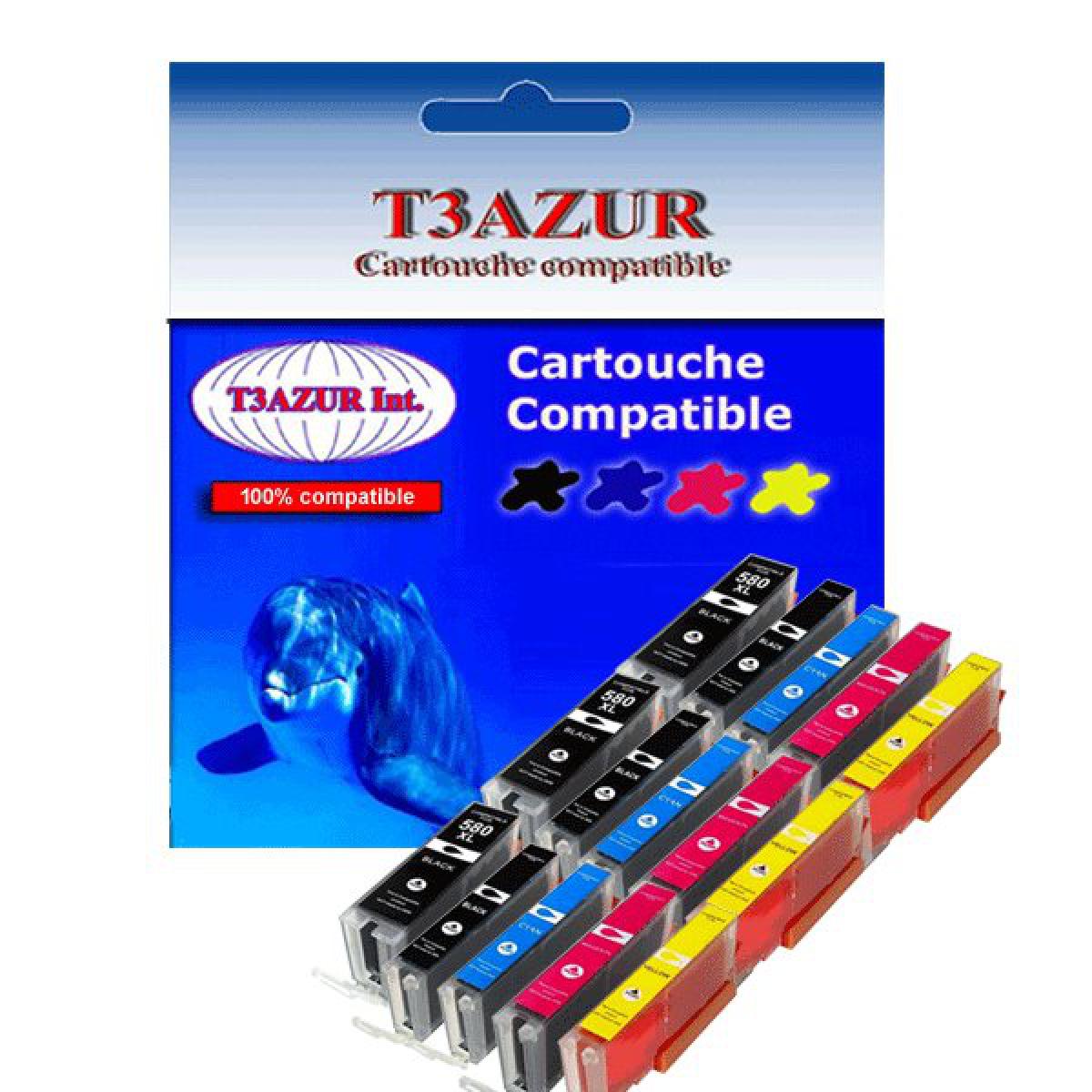 T3Azur Lot de 15 Cartouches Compatibles pour Canon Pixma TS8300, TS8350- T3AZUR