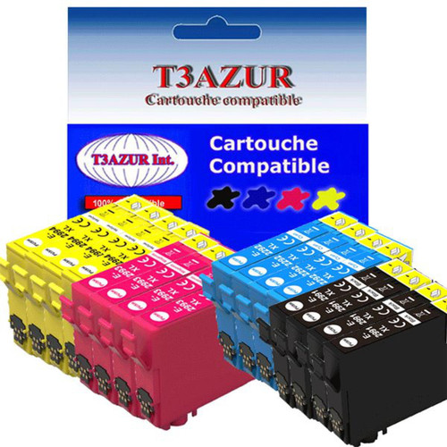 T3Azur - Lot de 16 cartouches d'encre compatibles Epson XP335, X 342, XP345 - T3AZUR T3Azur  - Cartouche, Toner et Papier