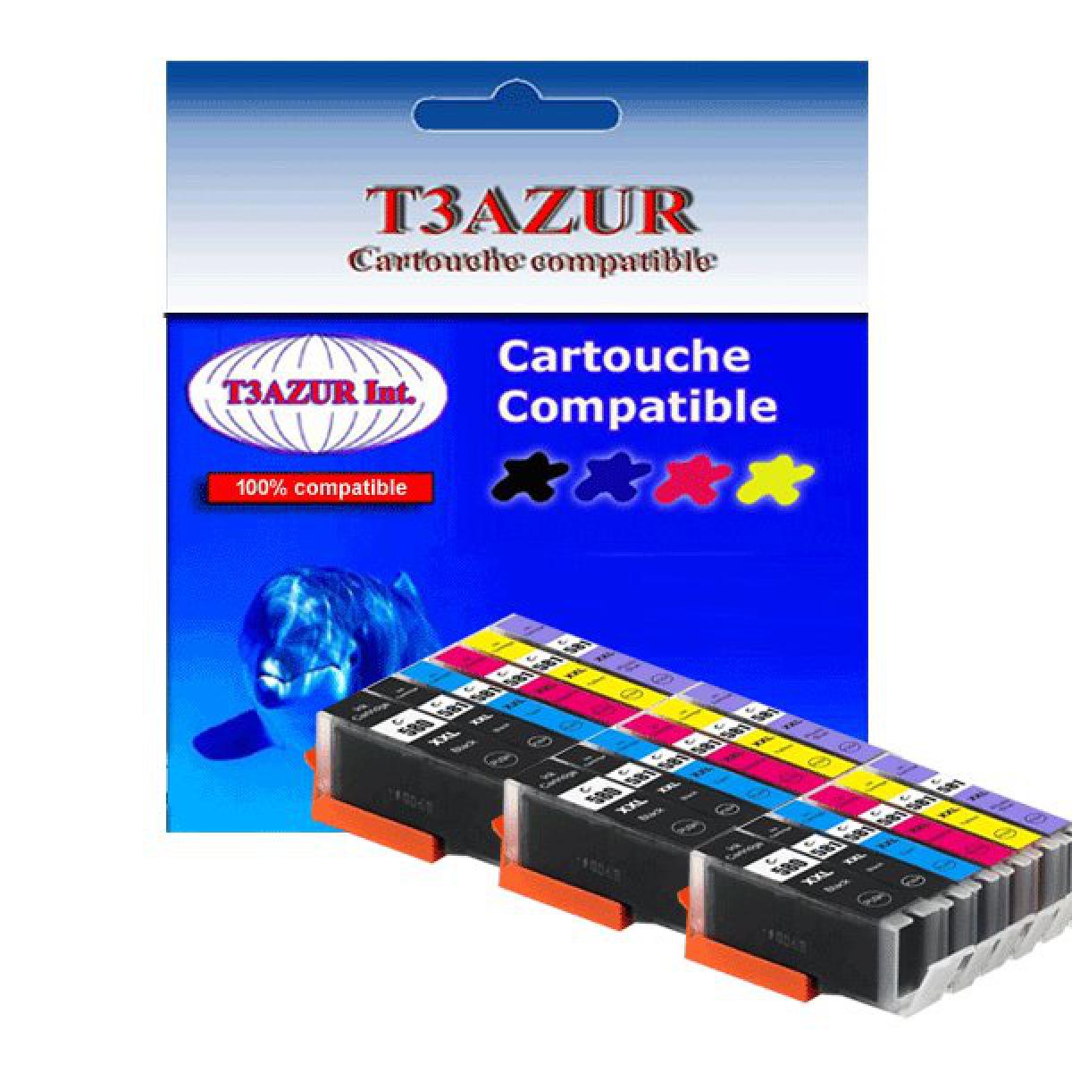 T3Azur Lot de 18 Cartouches Compatibles pour Canon Pixma TS8350, TS8351 - T3AZUR