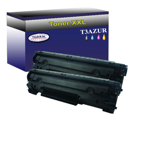 T3Azur - Lot de 2 Toners compatibles type T3AZUR pour HP CE285A/ CE278A/ CB435A/ CB436A T3Azur  - Cartouche d'encre