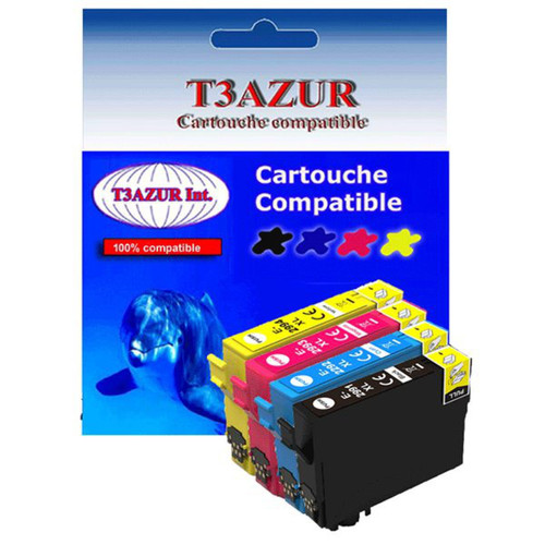 T3Azur - Lot de 4 cartouches d'encre compatibles Epson XP-235, XP-245, XP-247 - T3AZUR T3Azur  - T3Azur