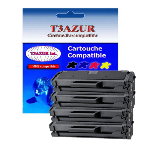 T3Azur - Lot de 4 Toners Laser compatibles pour Samsung ML2164, ML2164W, MLT-D101S  - T3AZUR T3Azur  - Cartouche, Toner et Papier