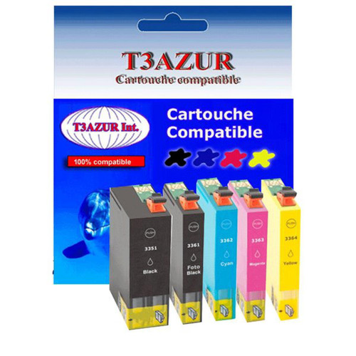 T3Azur - Lot de 5 cartouches d'encre compatibles Epson XP-530, XP-540, XP-630 - T3AZUR T3Azur  - Xp 630