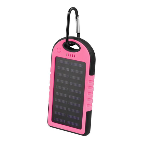 T3Azur - Setty Batterie externe solaire 5000 mAh SPBS-05 Rose T3Azur  - Accessoire Smartphone