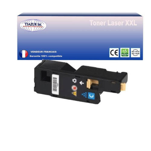 T3Azur - Toner compatible Xerox Phaser 6000, 6000VB, 6010, 6010VN, 6015 (106R01627) Cyan - 1 000 pages - T3AZUR T3Azur  - Xerox phaser