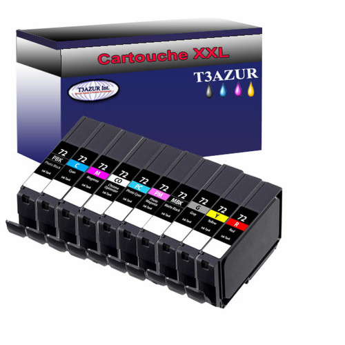 T3Azur - Lot de 10 Cartouches compatibles Canon PGI72 -  T3AZUR T3Azur  - Cartouche, Toner et Papier