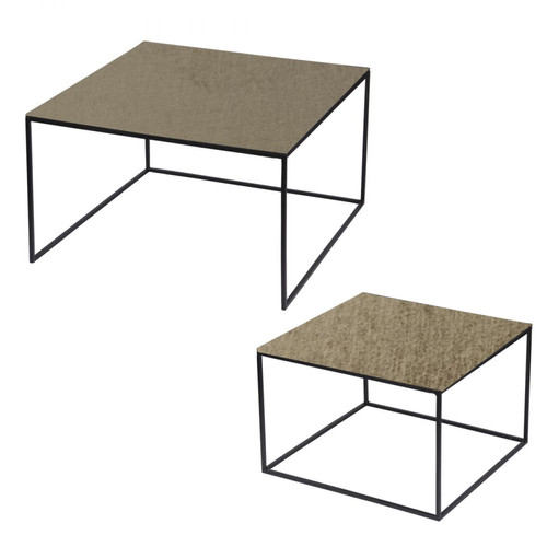 Tables d'appoint Table Passion Set de 2 tables or carrées de côtés 70 cm et 56 cm