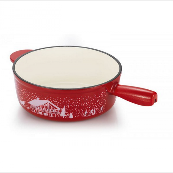 Appareil à fondue Table&Cook Poêlon en fonte émaillée 24cm rouge - 403779 - TABLE&COOK