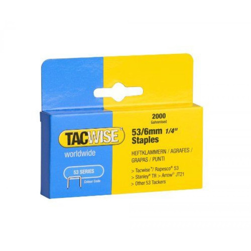 Tacwise - Tacwise 53/6mm Agrafes au fin fil de fer Boîte de 2000 Tacwise  - Fixation