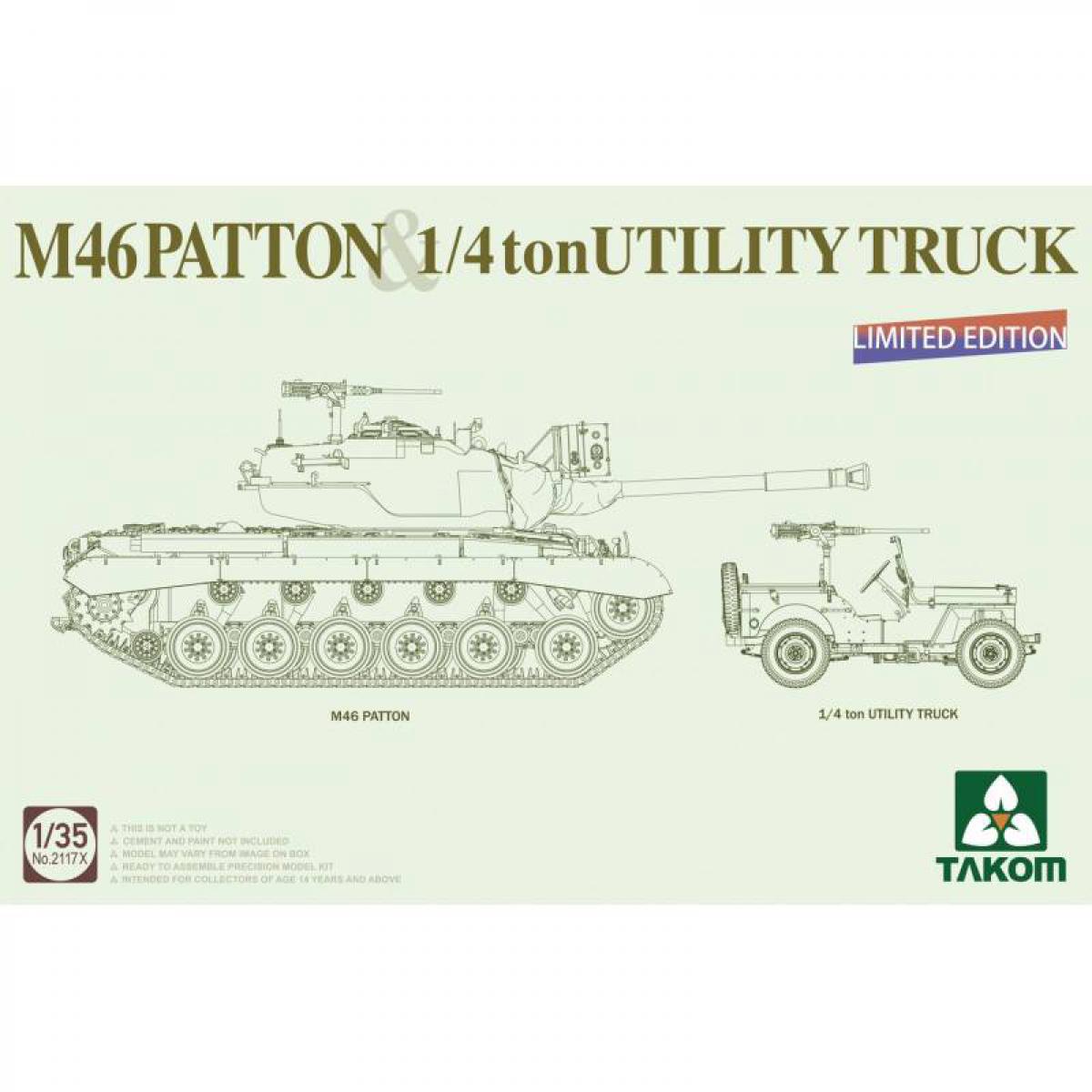maquette char m46 patton & 1/4 ton utility truck limited edition