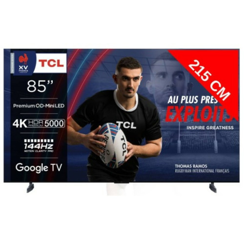 TCL - TV Mini LED 4K 215 cm 85XMQLED98 144Hz Google TV TCL  - TV 4K TV, Home Cinéma