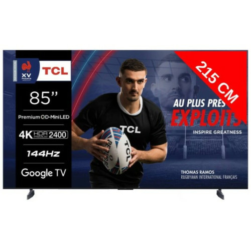 TCL - TV Mini LED 4K 214 cm 85MQLED98 QD-Mini LED 144Hz Google TV TCL  - TV 66'' et plus Smart tv