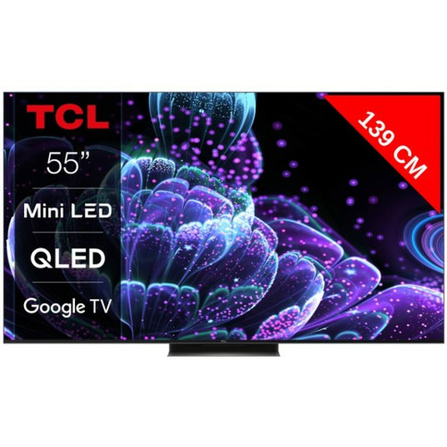 TCL - TV Mini LED 4K 139 cm TV 4K Mini LED QLED 55C835 144Hz Google TV TCL  - TV QLED 55" TV, Home Cinéma
