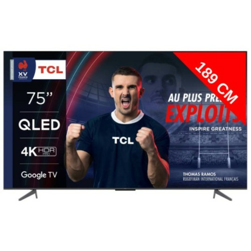 TCL - TV QLED 4K 189 cm 75QLED770 Google TV TCL  - TV 66'' et plus Smart tv