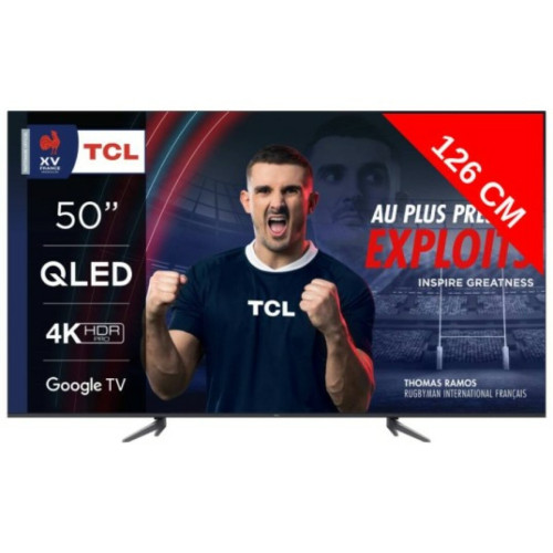 TCL - TV QLED 4K 126 cm TV 4K QLED 50QLED770 Google TV TCL  - TV 50'' à 55''