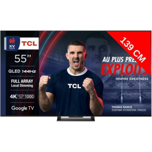 TCL - TV QLED 4K 139 cm TV 4K QLED 55QLED870 Google TV TCL  - TV 50'' à 55''