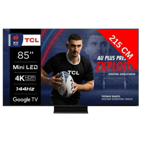 TCL - TV QLED 4K 214 cm TV 4K QLED Mini LED 85MQLED80 144Hz Google TV TCL  - TV QLED TV, Home Cinéma
