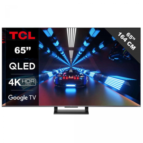 TCL - 65C735 Téléviseur 65" QLED 4K UHD 144Hz Google TV Noir - TV 56'' à 65'' Plat